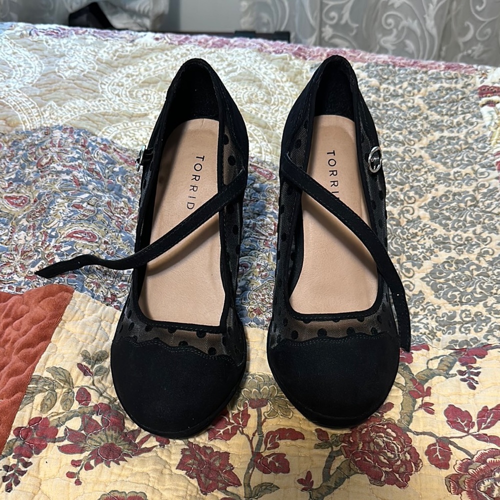 Torrid Black Polka Dot Heels